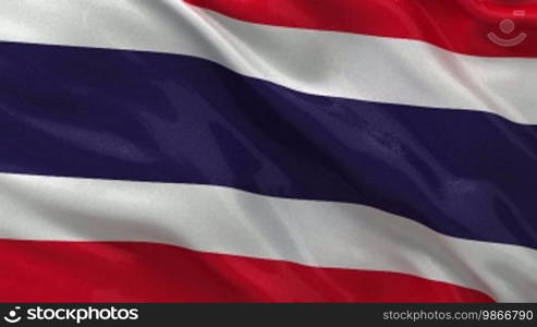 Flag of Thailand in the wind. Endless loop