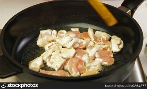 Frying Chicken Breast In Frying Pan