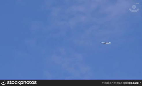 Full shot with different angles of airplanes flying during daytime