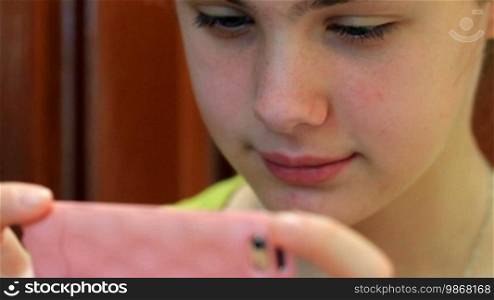 Girl working on a mobile device