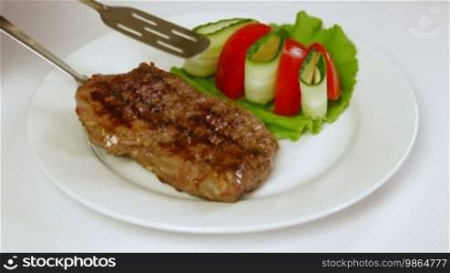 Grilled Beef Steak On A Plate