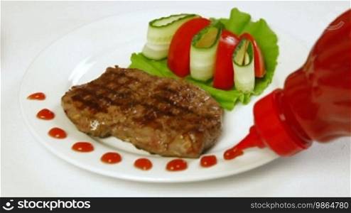 Grilled Beef Steak On A Plate