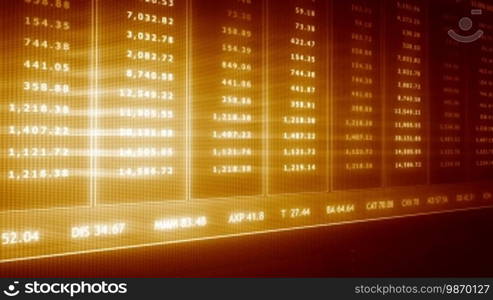 Große Anzeigentafel der aktuellen Börse