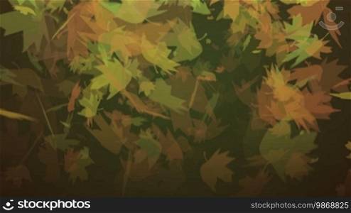 High definition animated background loop of autumn leaves falling randomly.