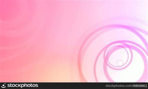 High definition animated loop of randomly sized radiating rings in subtle pinks and salmon colors.