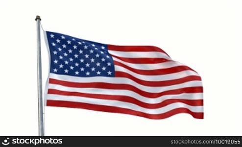 Highly detailed textured flag with wrinkles and seams