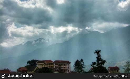 Hotels in mountains time lapse
