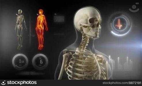 Human body medical screen interface in loop