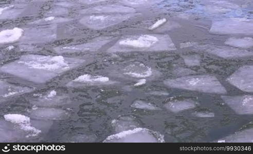 Ice blocks on the lake