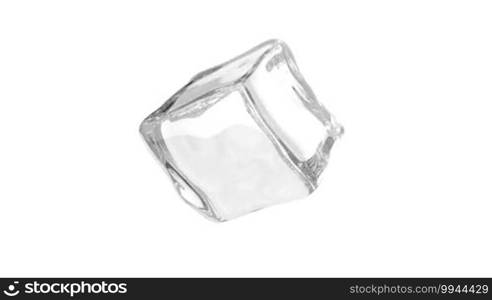 Ice cube on white background