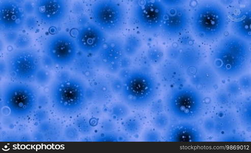 In blue water, bubbles float