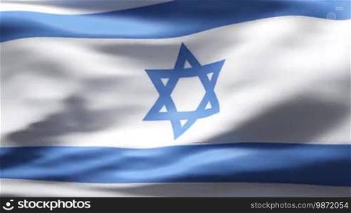 Israeli Flag in wind in slow motion