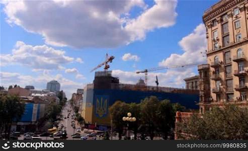 Kyiv. The crossroads of Khreshchatyk street and Bohdan Khmelnytsky street