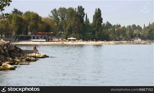 Lake shore in Desenzano, Lake Garda, Garda See, Italy