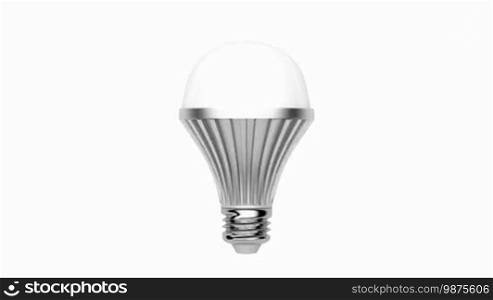 LED light bulb on white background