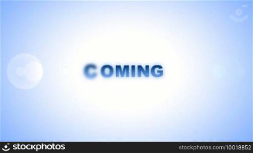 Lens flare animation background with "Coming soon to you" concept.