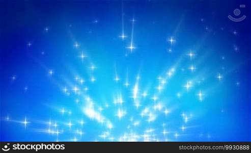 Light rays and stars abstract motion background seamless loop