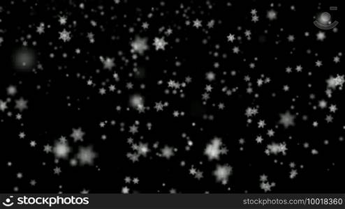 Loopable animation of decorative snowflakes, matte