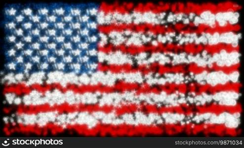 Loopable glittering and sparkling USA flag