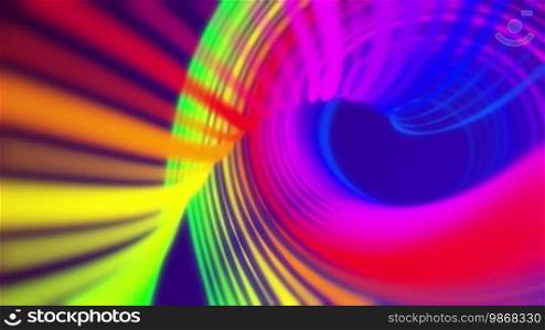 Loopable motion background with colorful strings rotating