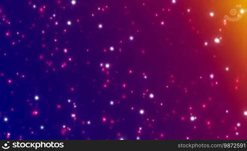 Loopable orange glitter and sparkles over gradient background