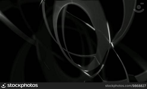 Looping Animation of Chrome Rings on a Black Background