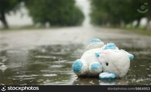 Lost Toy In A Puddle Under Rain, Surface Level