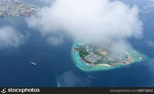 Maldives Islands aerial view.