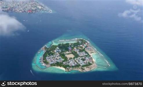 Maldives Islands aerial view.