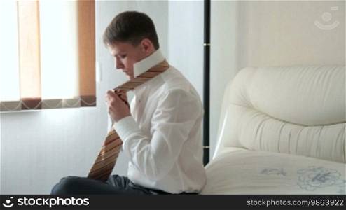 Man preparing for his day at work