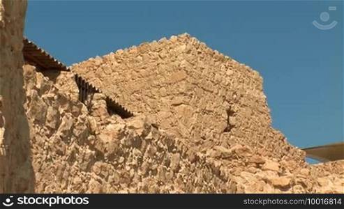 Masada walls (ancient fortress at the southwestern coast of the Dead Sea in Israel)