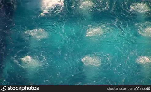 Massaging jets of water in the pool