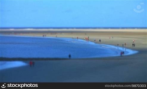 Miniature Fake: People on the North Sea beach