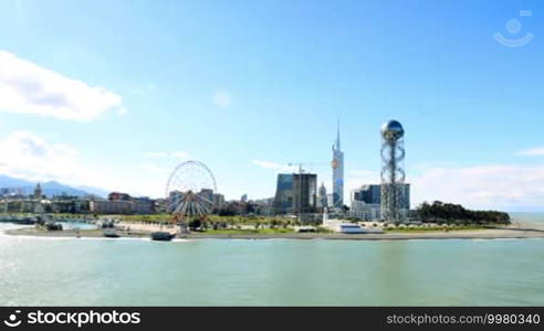 Modern urban construction on the sea