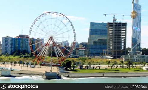 Modern urban construction on the sea