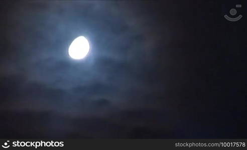 Moon is moving in the night sky