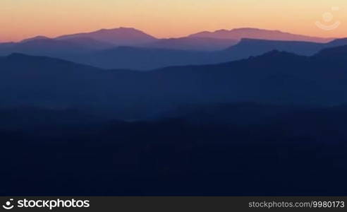 Mountains peaks with sunset light in Spain