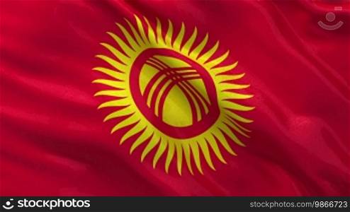 National flag of Kyrgyzstan as an endless loop