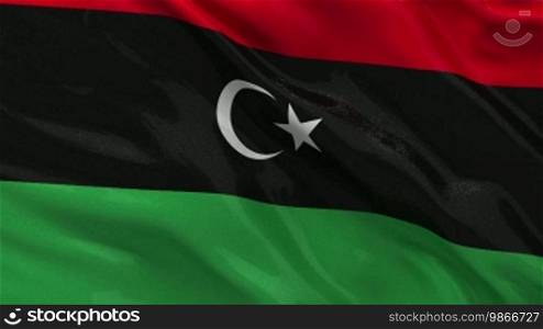 National flag of Libya as an endless loop