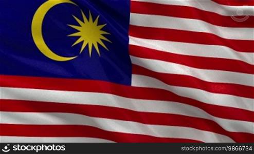 National flag of Malaysia as an endless loop