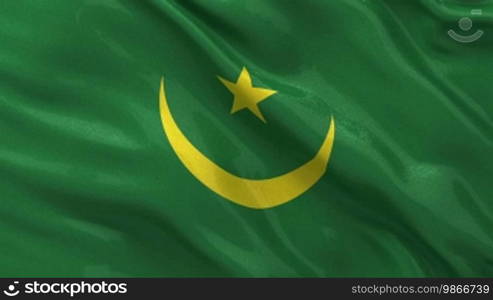National flag of Mauritania as an endless loop