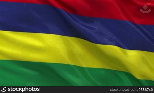 National flag of Mauritius as an endless loop