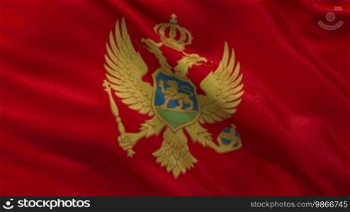 National flag of Montenegro as an endless loop
