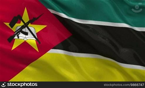 National flag of Mozambique as an endless loop