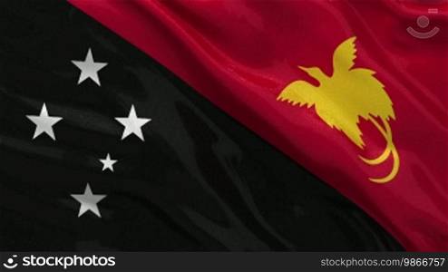 National flag of Papua New Guinea as an endless loop