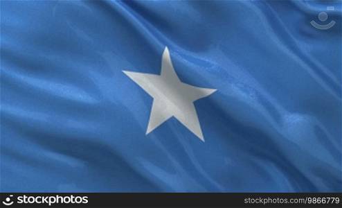 National flag of Somalia in the wind. Endless loop.