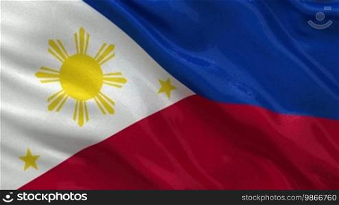 National flag of the Philippines in the wind. Endless loop