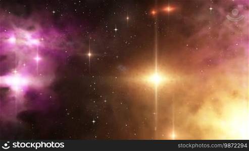 Nebula and stars in deep space
