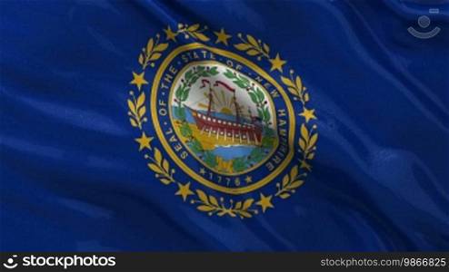 New Hampshire state flag endless loop