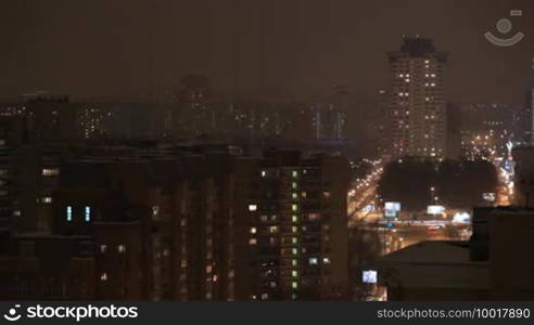 Night city highway time lapse.